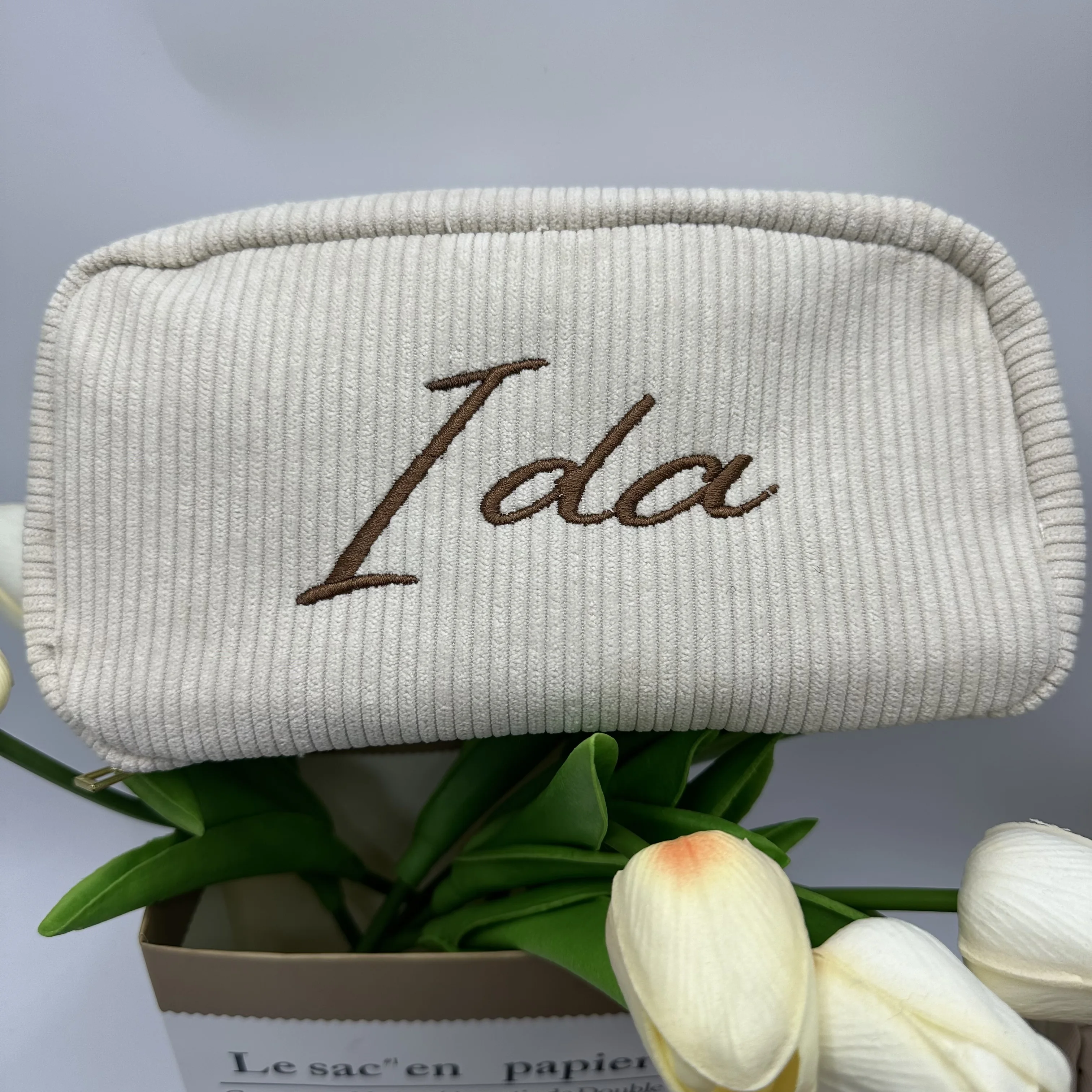 Customized Corduroy Makeup Bag Small Storage Bag Travel Portable Luggage Makeup Bag Cleaning Supplies Storage Bag