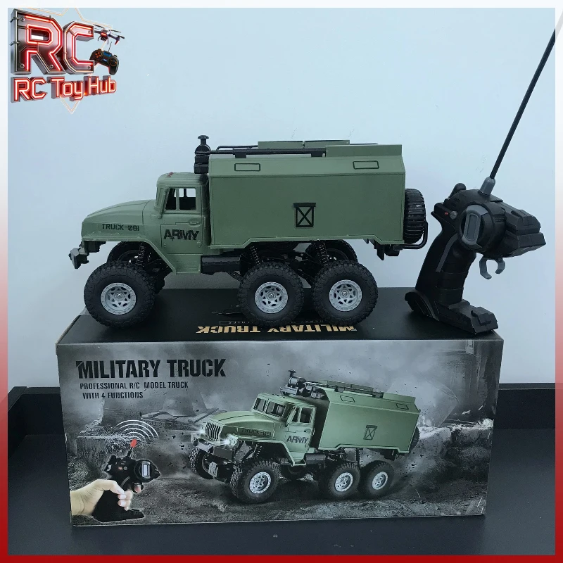 

Remote Control Army 6WD Rechargeable Climbing Command Truck With LED Lights Off Road Military Transport Toy Vehicle For Boys