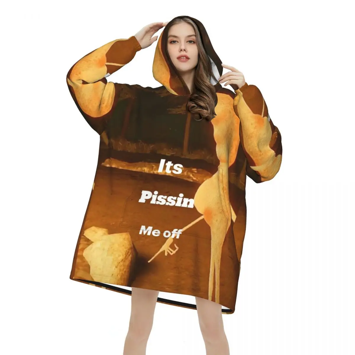 

Marcus The Worm Robert Help Blanket Hoodie Oversized Wearable Sweatshirt Blanket Warm Gifts for Women Girls Girlfriend