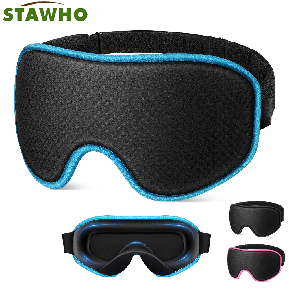 Light Blocking Sleep Eye Mask for Men & Women,3D Breathable Comfort Eye Cover,Adjustable Night Blindfold for Travel & Deep Sleep
