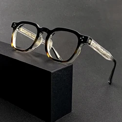 HBK Retro Square Glasses Frames Men Flat Lenses Anti Blue Light TR90 Optical FramesHigh-Quality Reading Eyeglasses for Women