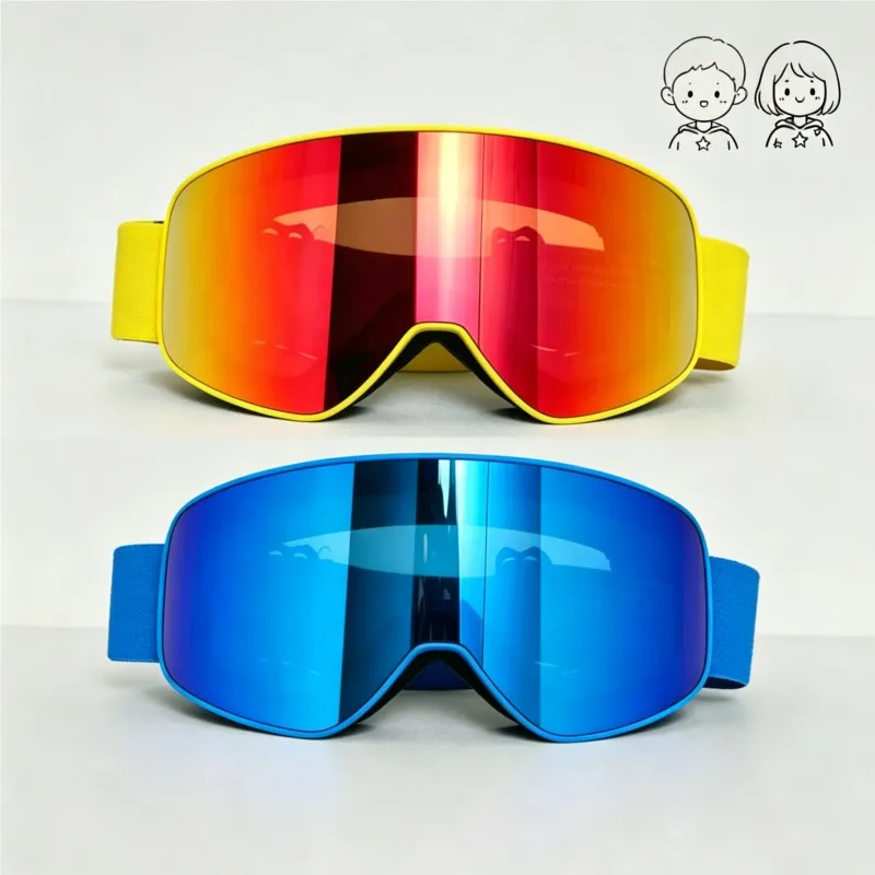Men Women Ski Goggles, Anti-Fog HD Lens, Breathable Sponge Liner, Wind Dust Proof Stylish Snow Sports Equipment