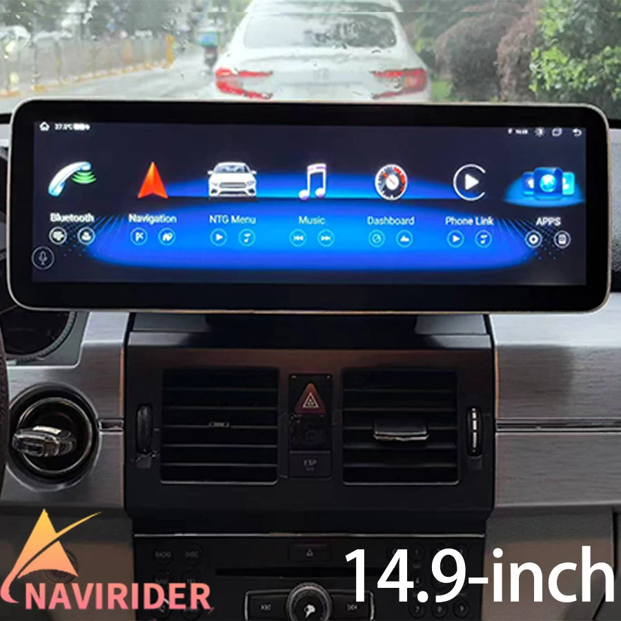 14,9 pulgadas para Mercedes Benz GLK 280 GLK300 GLK350 GLK260 GLK200 X204 GLK 2019-2015 Radio de coche Carplay Android Auto Multimedia Navi