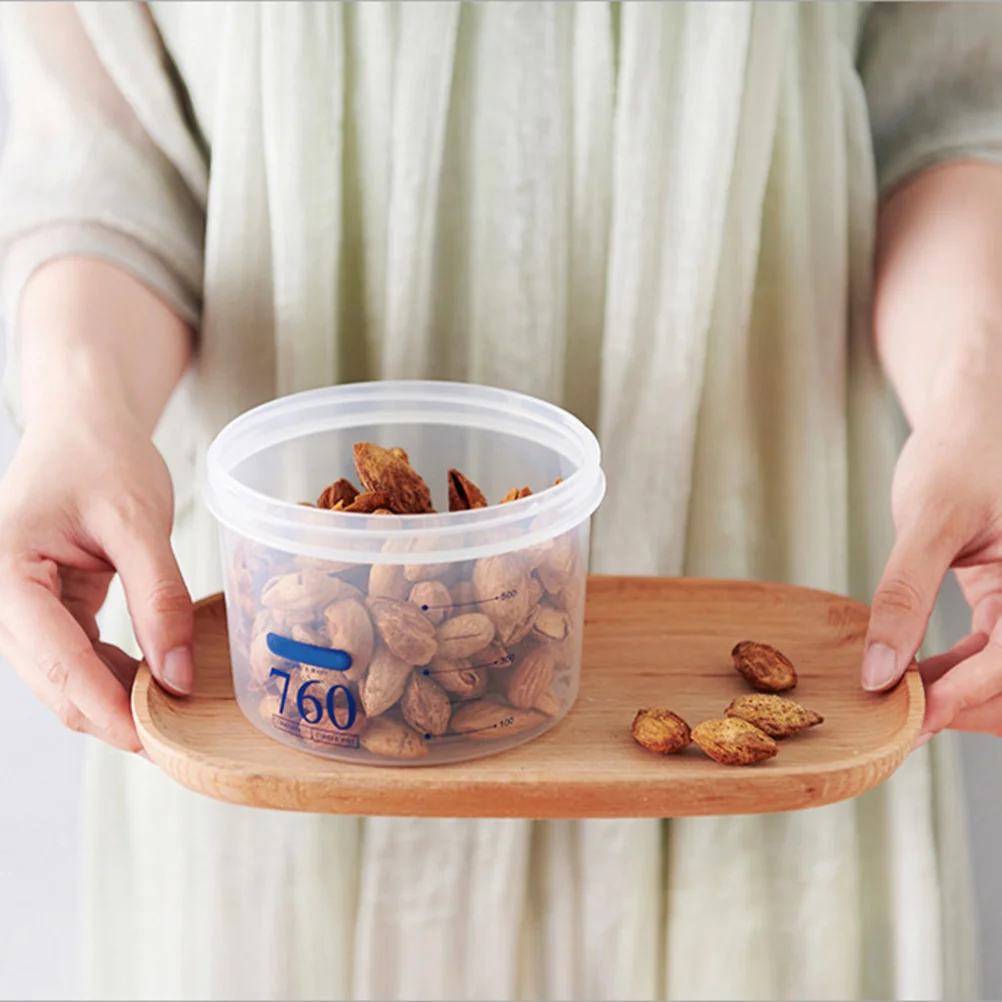 

760ml Airtight Cereal Dry Food Container Leakproof Plastic Storage Bottle Screw Lid Seal Snacks Organize Kitchen Space Saver