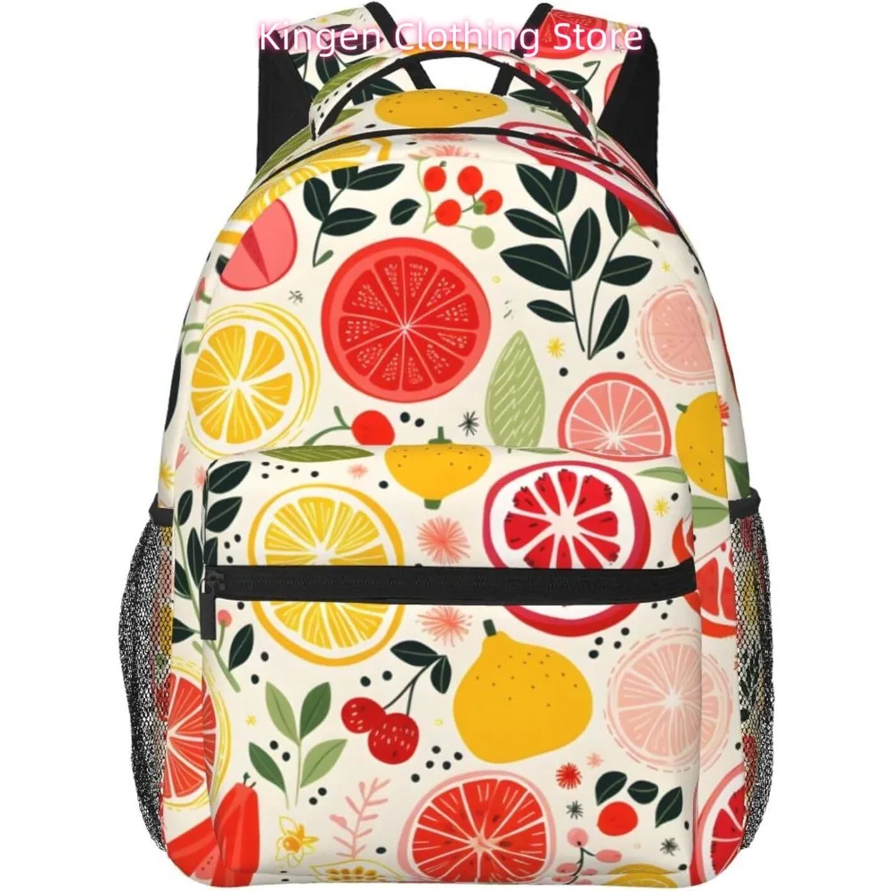 

Сумка для ноутбука «Снова в школу», легкий рюкзак для ноутбука с рисунком фруктов, легкий многоцелевой дорожный повседневный рюкзак унисекс