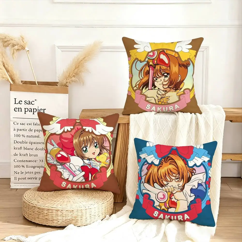 

Anime C-ardcaptor S-akura Various Sizes Square Pillow Case For Car Home Bedchamber Decor