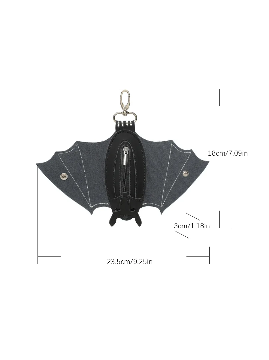 Dark Bat PU Leather Wallet Creative Gothic Style Portable Coin Key Storage Small Bag Halloween Accessories