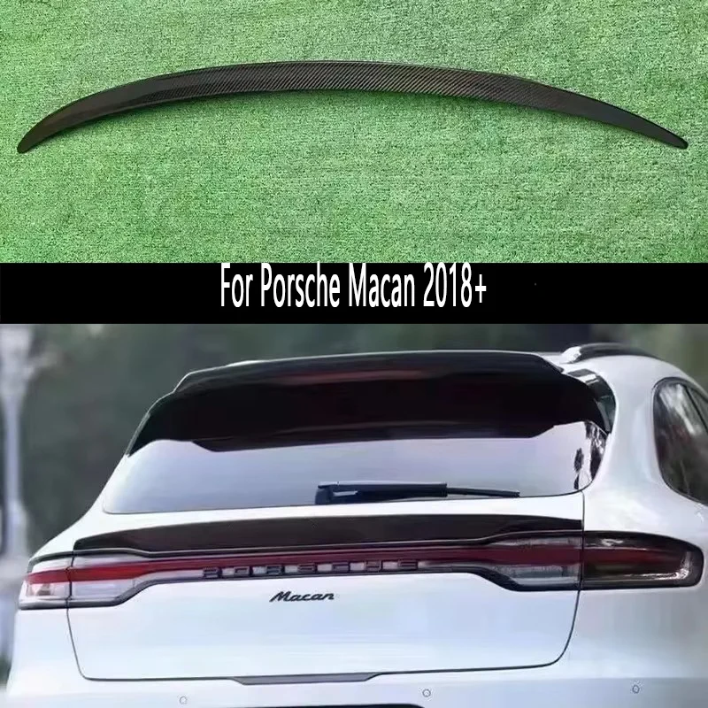 

For Porsche Macan 2018+ Carbon Fiber Spoiler Rear Roof Trunk Spoiler Boot Middle Wing Car Styling Auto parts body kit