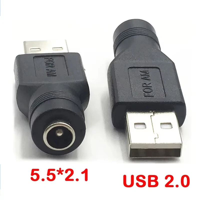 AC TO DC Adapter Plug DC Female to USB Male Female DC 5.5 * 2.1MM Power Converter 12V Plug Charging Adapter Converter USB Plug