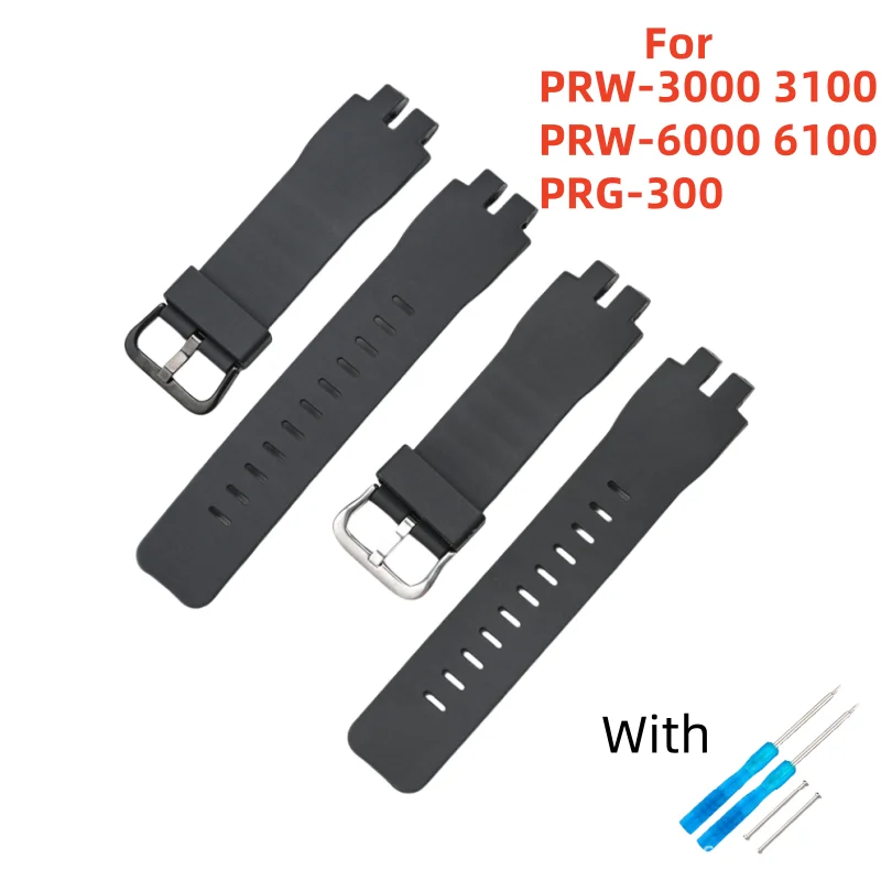 Resin Watch Band For Casio PRW-3000 3100 6000 6100 PRG-300 waterproof and sweatproof Watch Strap Sports Bracelet