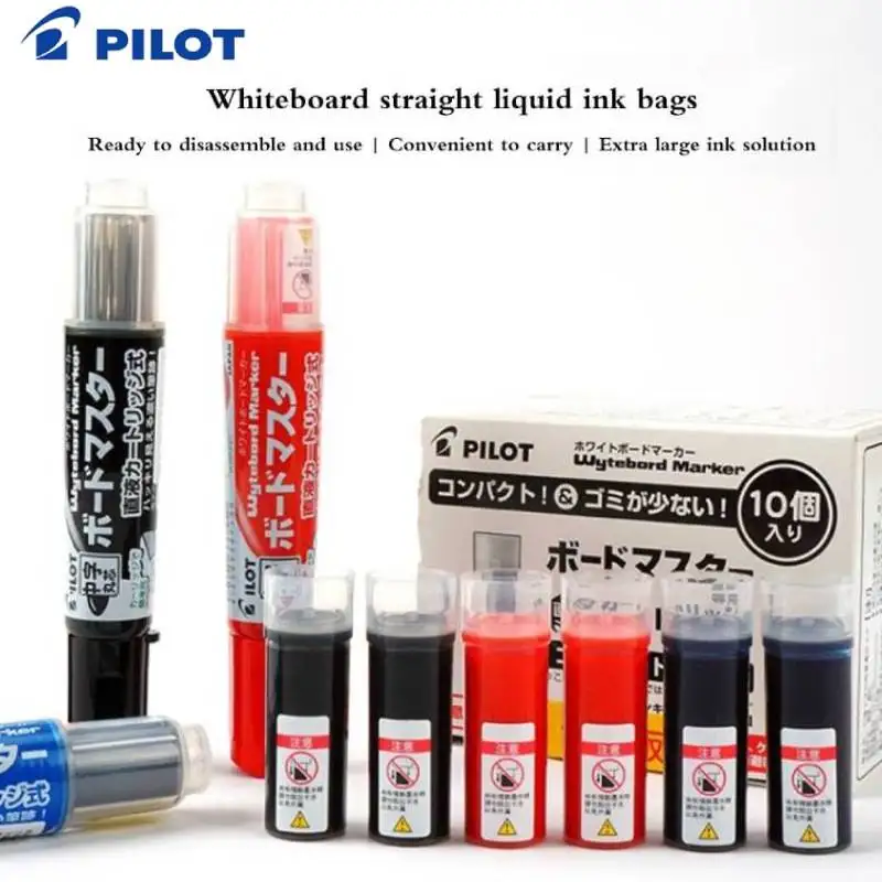 Pilot 1/2 pçs caneta quadro branco 5 cores substituir tinta desenhar papelaria direto líquido eco-tinta fácil instalação suprimentos do estudante