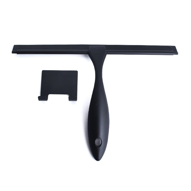 

Shower Squeegee Stainless Steel Matte Black Squeegee for Bathroom Doors Tiles Car for with Hook Wiper Cleaner Tool