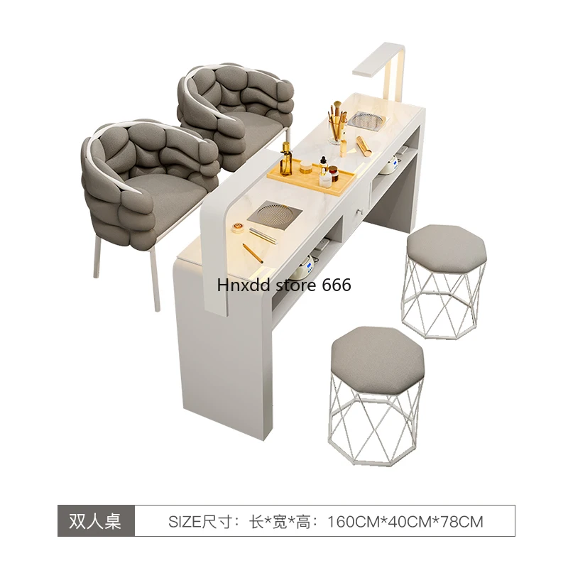 Multifunctional manicure table and chair set Light luxury Internet celebrity ins manicure table Cream style