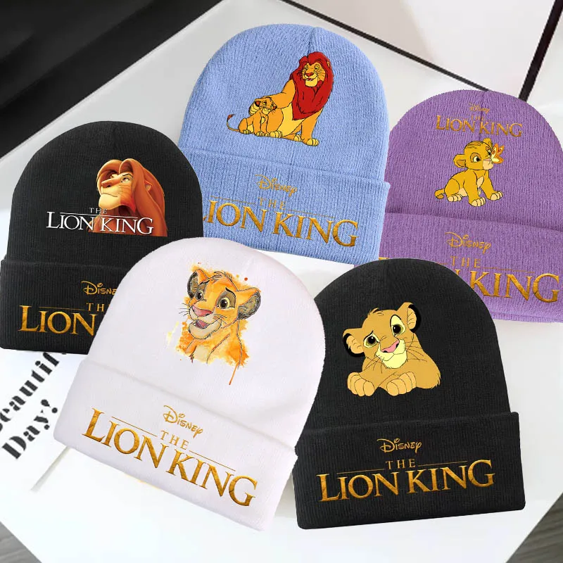 

The Lion King Simba Printed Hat 2024 Winter Warm Children's Hat Knitted Hat Beanie Girls Boys Stretch Knitted Cute Knitted Hats