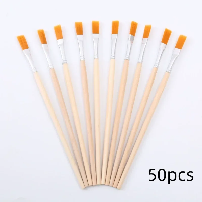 50-teiliges Malpinsel-Set, Kunst, rund, flaches Haar, Nylonhaar, Pinsel für Öl, Acryl, Aquarell, Kinder/Künstler/Anfänger/Studenten