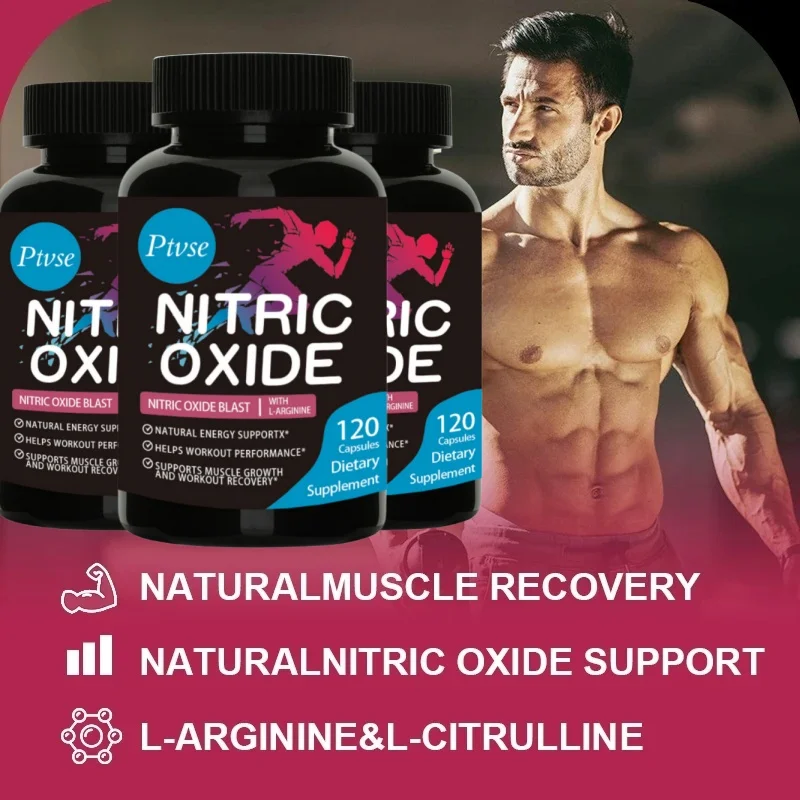 Nitric Oxide Supplement Capsules L Arginine 3X Strength Premium Muscle Supporting Nitric Booster for Strength & Energy