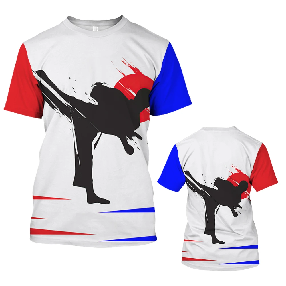 kickboxing 3D Printing T Shirt Man Summer O-Neck Short Sleeve Oversized Top Casual Tee Loose Streetwear Harajaku