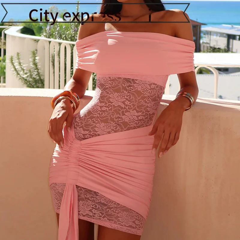 

Сексуальное кружевное платье с разрезом на бретельках, женское летнее платье со средней талией No Sve, облегающее платье Koko Diva, бренд