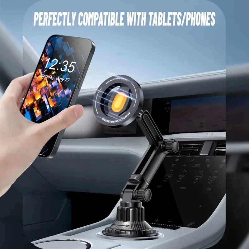 Magnetic Car Phone Mount for Magsafe IPhone 16 15 14 13 12 Samsung Xiaomi 360° Rotation Water Cup Holder Universal Cell Mount