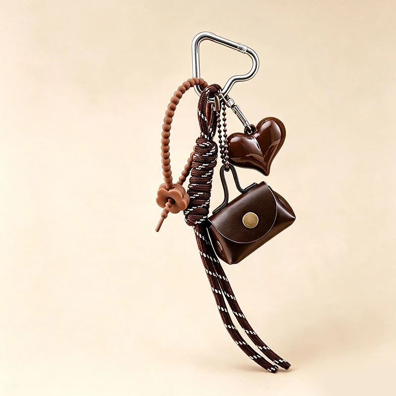 Maillard Braid Rope Pendant Exquisite Leather Mini Bag Pendant Charm Women Luxury Bag Key Chain Mobile Phone Decor