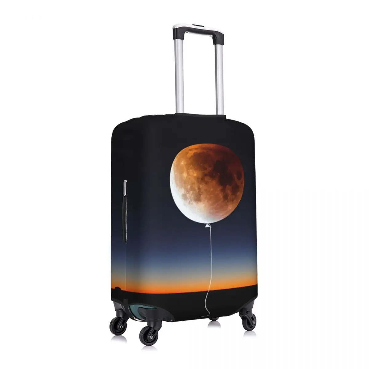 Funda para maleta con forma de luna y globo rojo, noche de fantasía, Halloween, extensible, protección para viaje en crucero, accesorios para