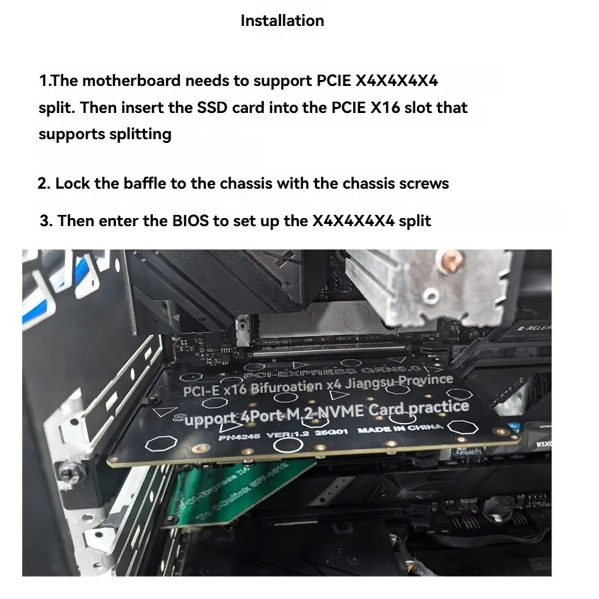 

PCI-E 5.0 X16 to M.2 NVME SSD Expansion Card 4 Port M.2 NVME SSD to PCIE X16 Adapter Card Support 22