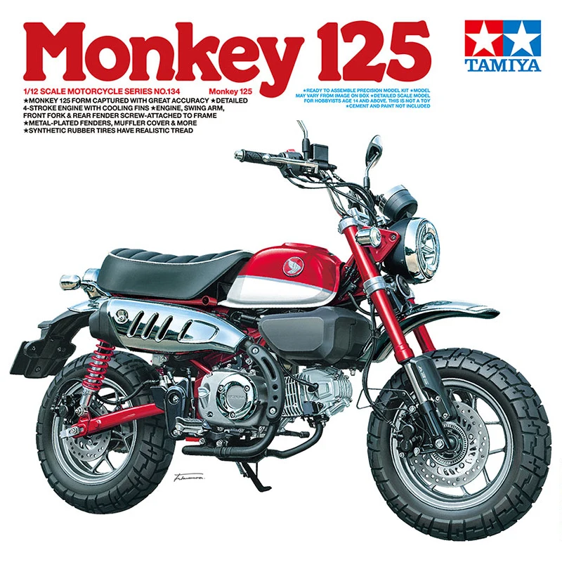 

TAMIYA Plastic assembled motorcycle proportional model kit 14134 Monkey 125 Motorcycle 1/12 DIY Collection Toys
