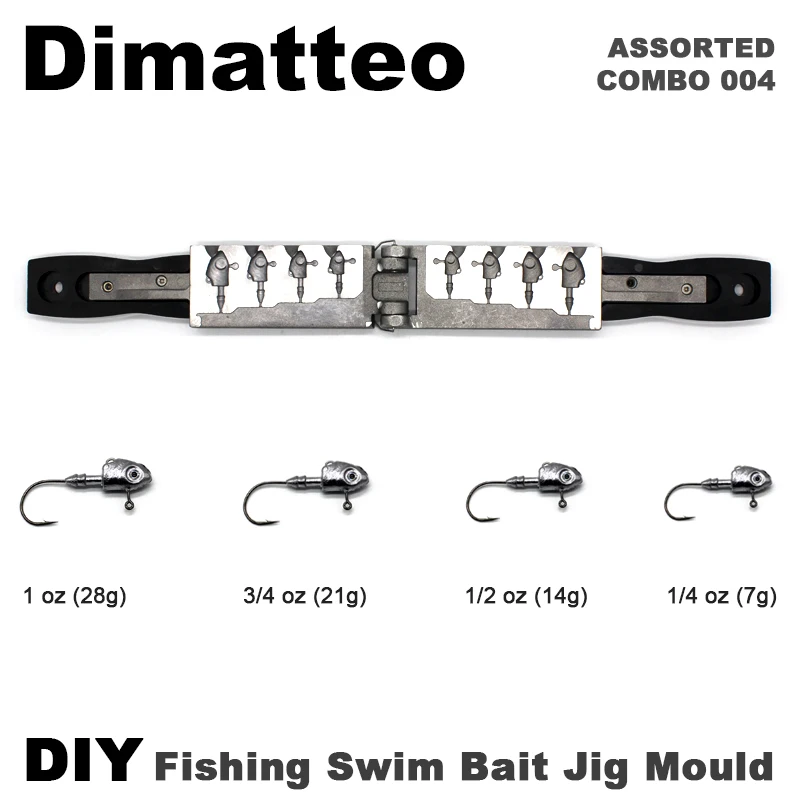 10 Maschere Da Pesca Nere 1 Oz – Teste Piatte T&A JIGS Con Ganci 4/0 Colori Assortiti