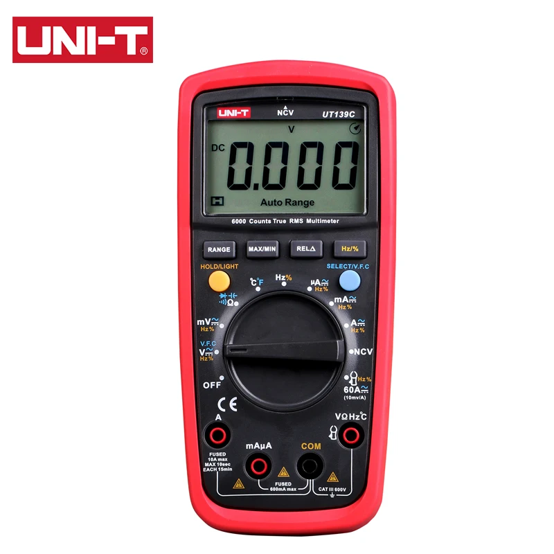 UNI-T Digital Multimeter UT139C NCV Multimetro True RMS Temperature Tester Electrical Handheld AC DC Voltage Current Meter