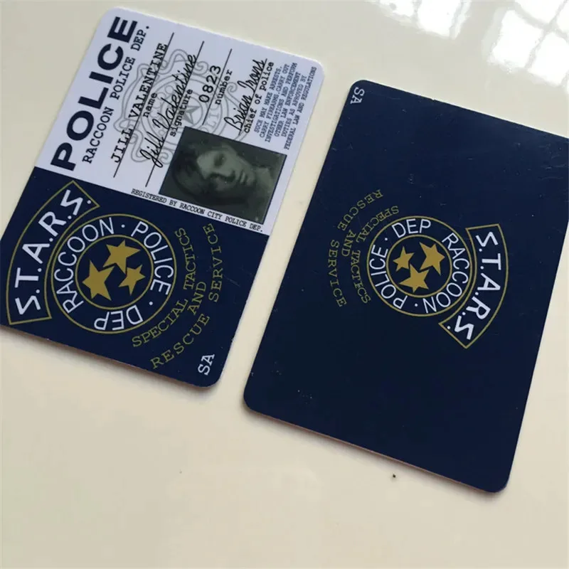 2025 aaa Stars RACCOON Dep Leon/Chris/Jill/Wesker PVC Card Police ID Cards Role Playing Cosplay Props Custom Made