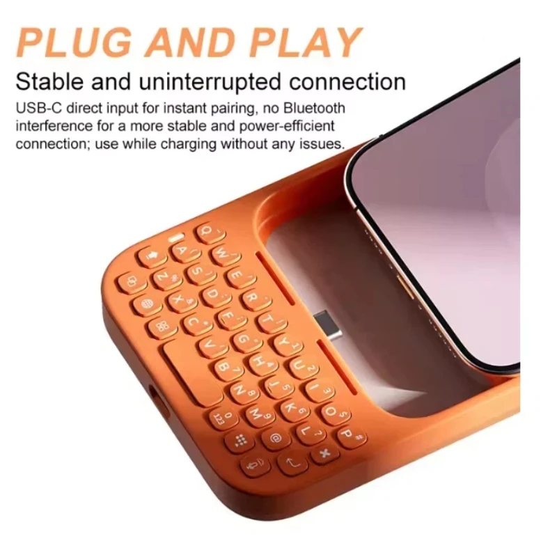 Wired Slim Portable External Phone Mini Typing Keyboard Universal Input Keypad Fit Large Screen Mobile Devices For Daily Mobile