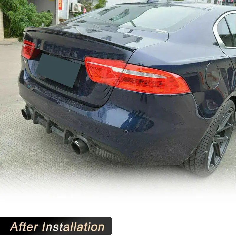 ألياف الكربون المصد الخلفي الناشر الشفاه المفسد ل جاكوار XE سيدان 4 باب 2015-2017 FRP الناشر الخلفي الشفاه المئزر طقم الجسم