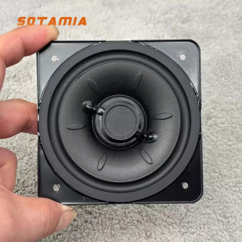 SOTAMIA 1PCS 3.5 Inch Ultra Thin Subwoofer Speaker 4 Ohm 25 Watt Anti Rubber Edge Subwoofer Unit Powerful Bluetooth Speake