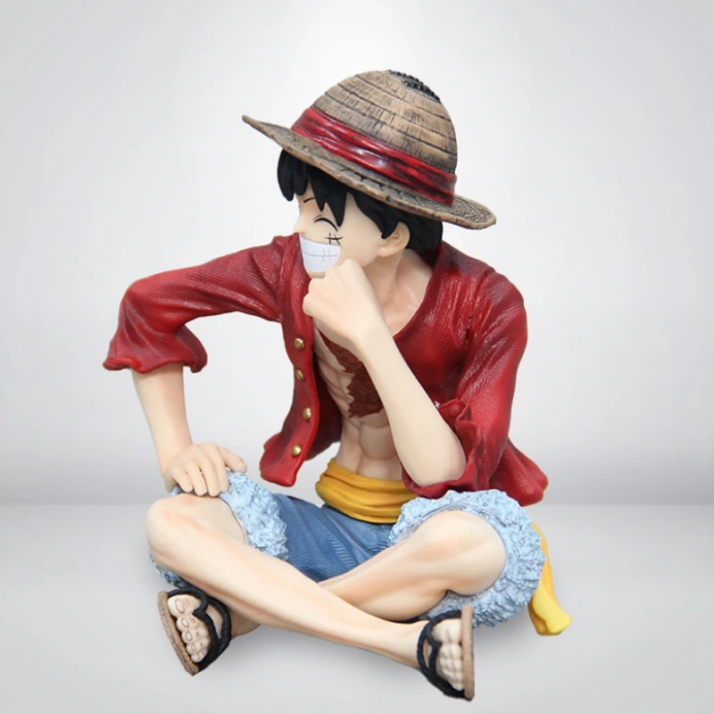 13Cm One Piece Luffyตําแหน่งนั่งยิ้มFaceอะนิเมะรุ่นGkรูปปั้นคอลเลกชันเดสก์ท็อปตกแต่งเครื่องประดับของเล่นของขวัญ