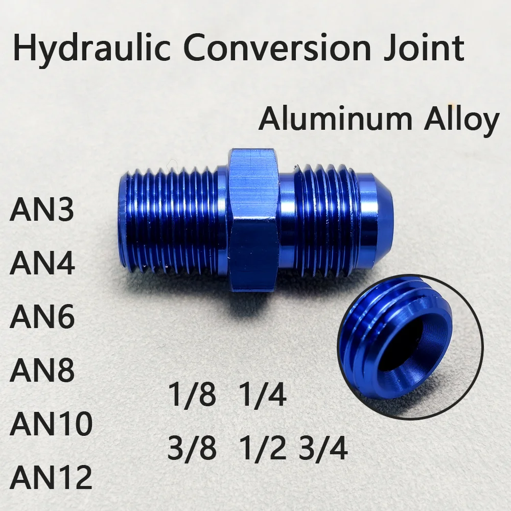 Male AN3 AN4 AN6 AN8 AN10AN12- 1/4 1/8  3/8 1/2 3/4NPT Straight Adapter Flare Fitting auto hose fitting Male Oil cooler fitting