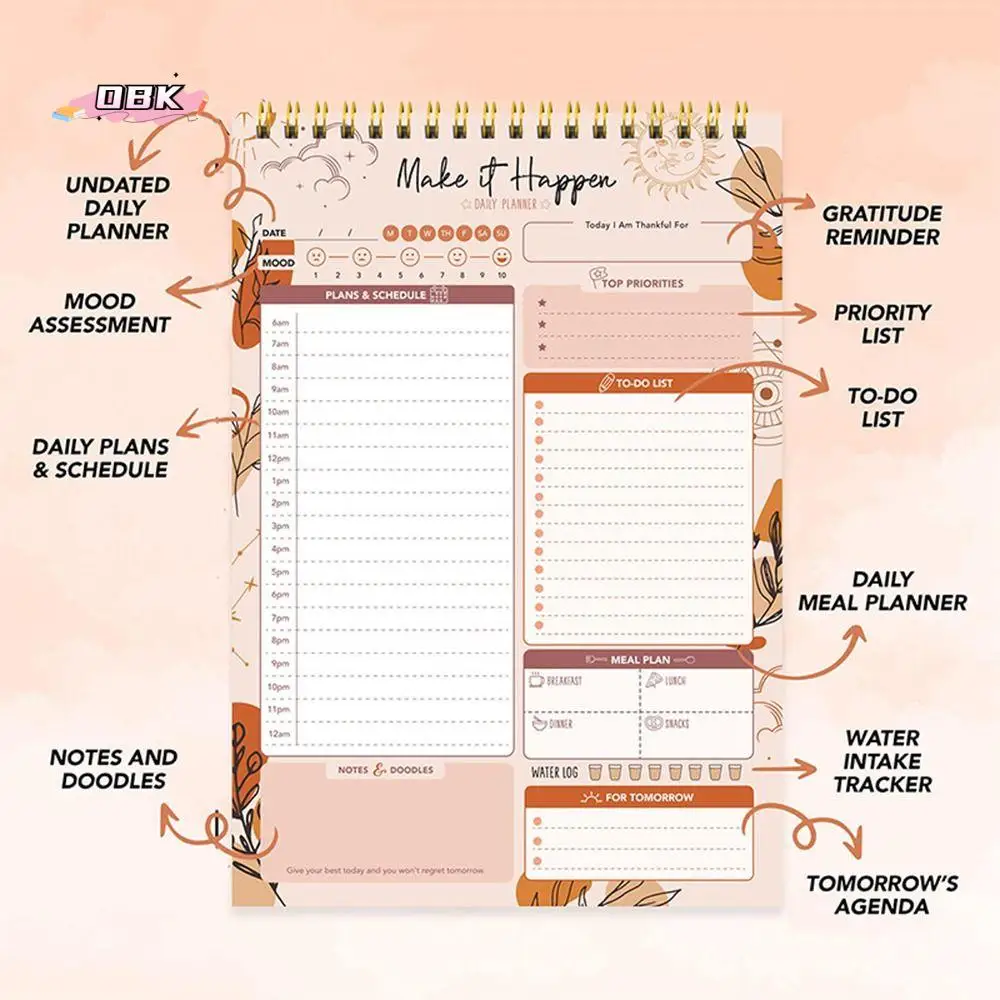 

52 Sheets To Do List Notepad Portable Weekly Planner A5 Agenda Planner Memo Time Schedule Time Management Notebook