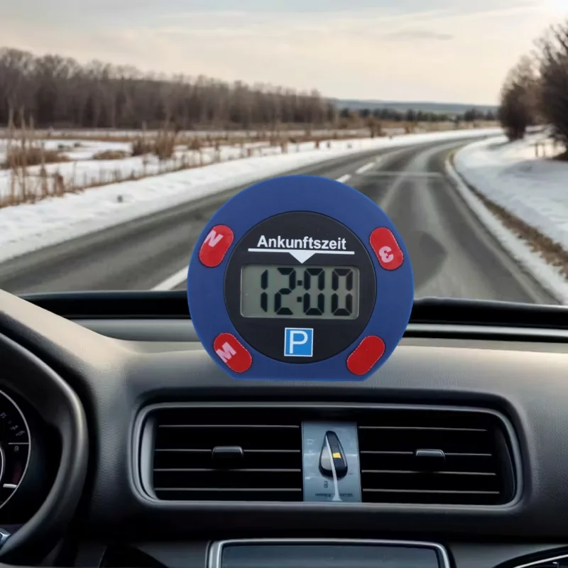 

1PC Car Parking Disc Timer With Arrival Time Display Heavy-Duty Pvc Parking Meter LCD Dual Screen Display Parking Timer