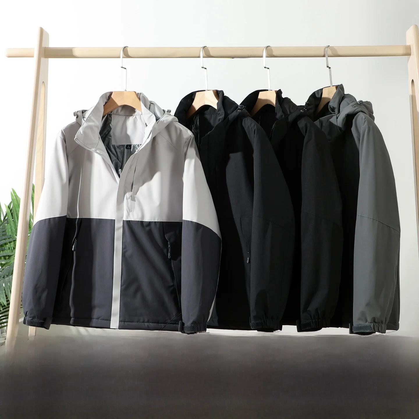 

Outdoor Men's Winter Jaet Silver Ion Heat Reflection Waterproof Windproof Hooded Cotton Jaet Trendy Stand Fit Youth