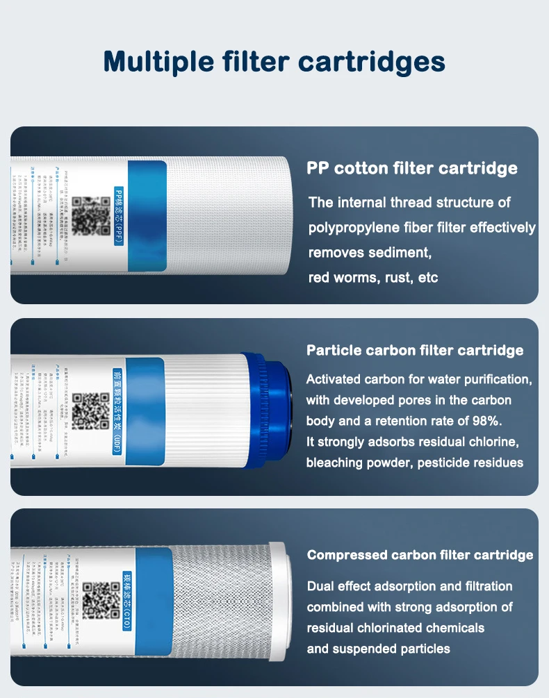 DMWD 3 ขั้นตอนเครื่องกรองน้ําเครื่องใช้ในครัวเรือนห้องครัว Ultrafilteration เครื่องกรองน้ําระบบกรองน้ําดื่มพร้อม Tap