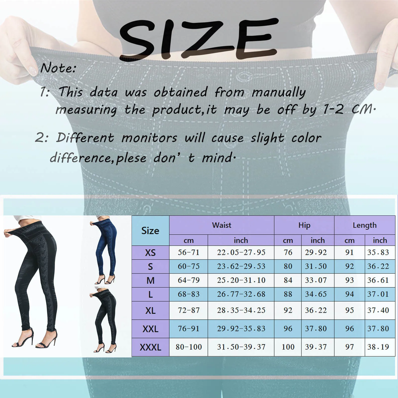 Damskie legginsy z imitacji dżinsu z obcisłą talią Super rozciągliwe legginsy biodrowe z nadrukiem motyla Slim Slim Casual Pants