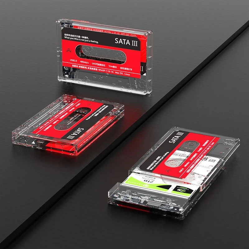 Gabinete de disco rígido externo de 2,5 polegadas USB 3.0 6 TB suporta 7 mm 9,5 mm SATA SSD HDD para laptop PC