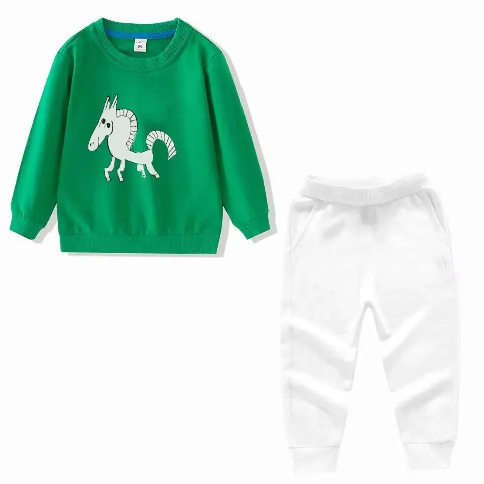 kids clothing sets 2024 autumn cotton full sleeve sweatshirts and casual pants cartoon boys hoodies girls trousers baby clothing