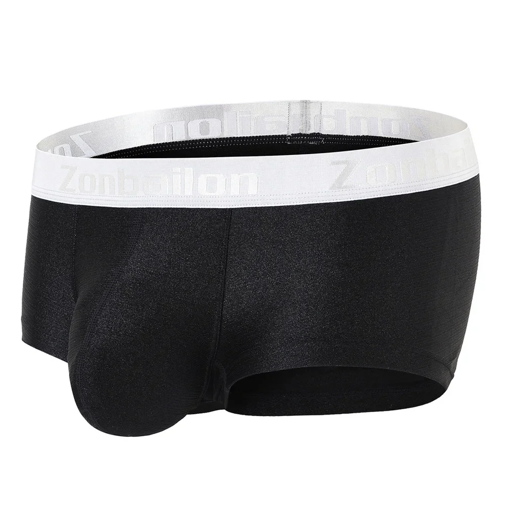 Jinshi Men Boxer Shorts Underwear Sexy Big Pouc hMan Nylon Sexy Bikini Mens Underwear