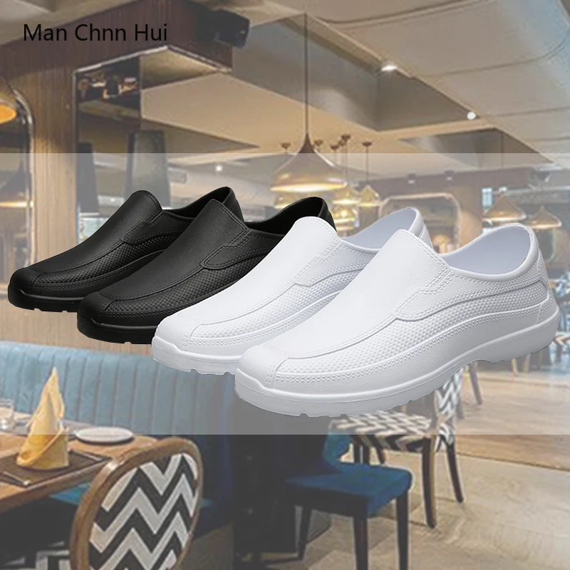 Men Kitchen Waterproof Work Shoes Restaurant Women's Waiter Shoes Hotel Catering Lightweight Work Chef Shoes Size 36-45