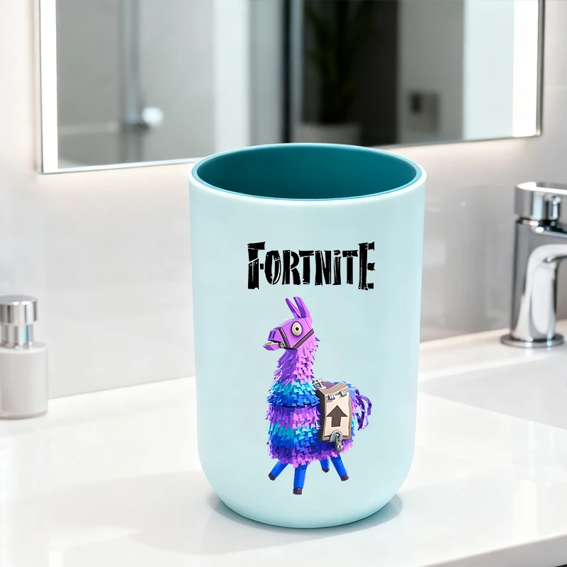 FORTNITED 물컵 칫솔 컵 소년 소녀 만화 애니메이션 구강 세척제 컵 어린이 물컵 생일 크리스마스 홈 선물