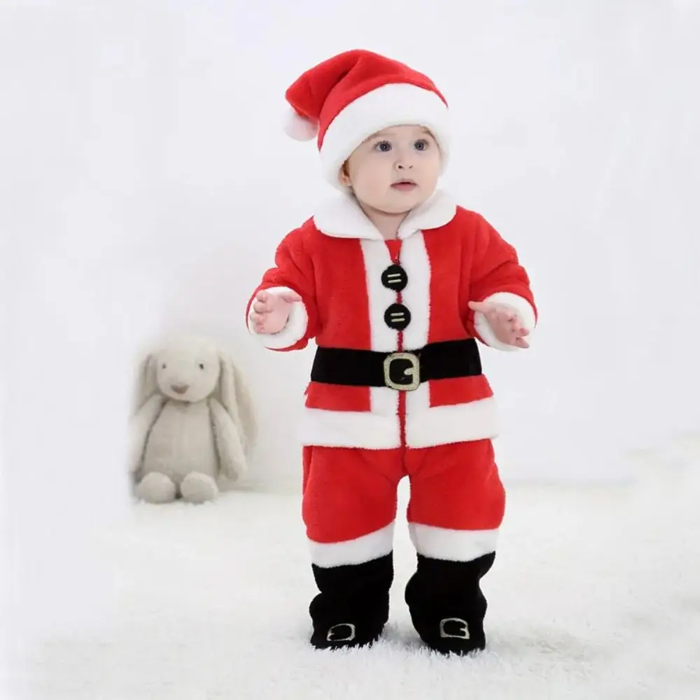 2Pcs/set Fashion Fur Pom Poms Christmas Hat Winter Thick Beanies Cap Holiday Plush Santa Claus Cap for Kids Adults