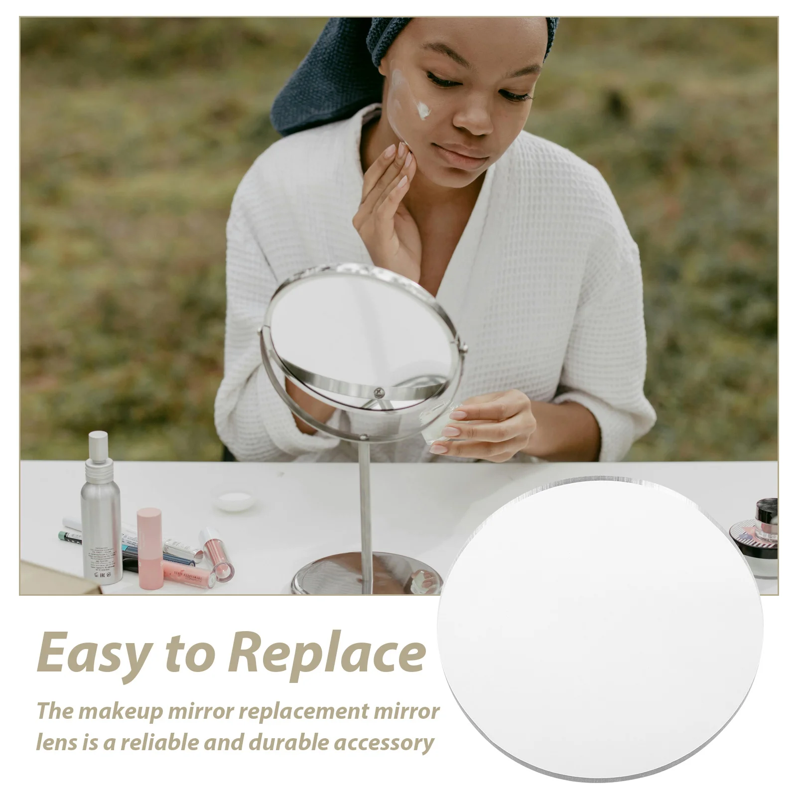 

8Pcs 10Cm Acrylic Mirror Sheets Round Replacement Parts for Makeup Mirror DIY Crafts Clear Small Mirrors Easy to Install