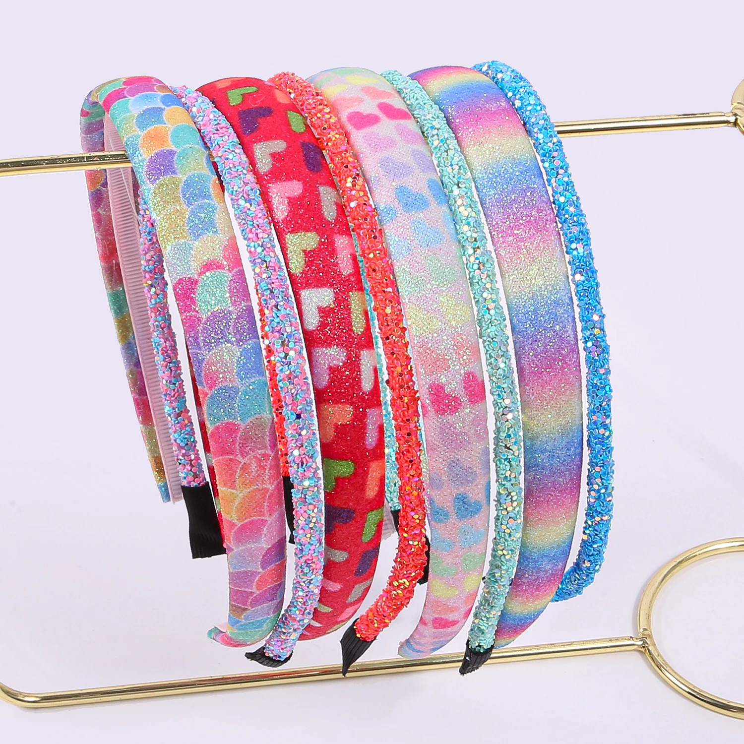 

8pcs Fashion Glitter Hair Bands For Girls Cute Rainbow Hair Hoop Lovely Mermaid Headbands For Kids Gifts Hair Accessories