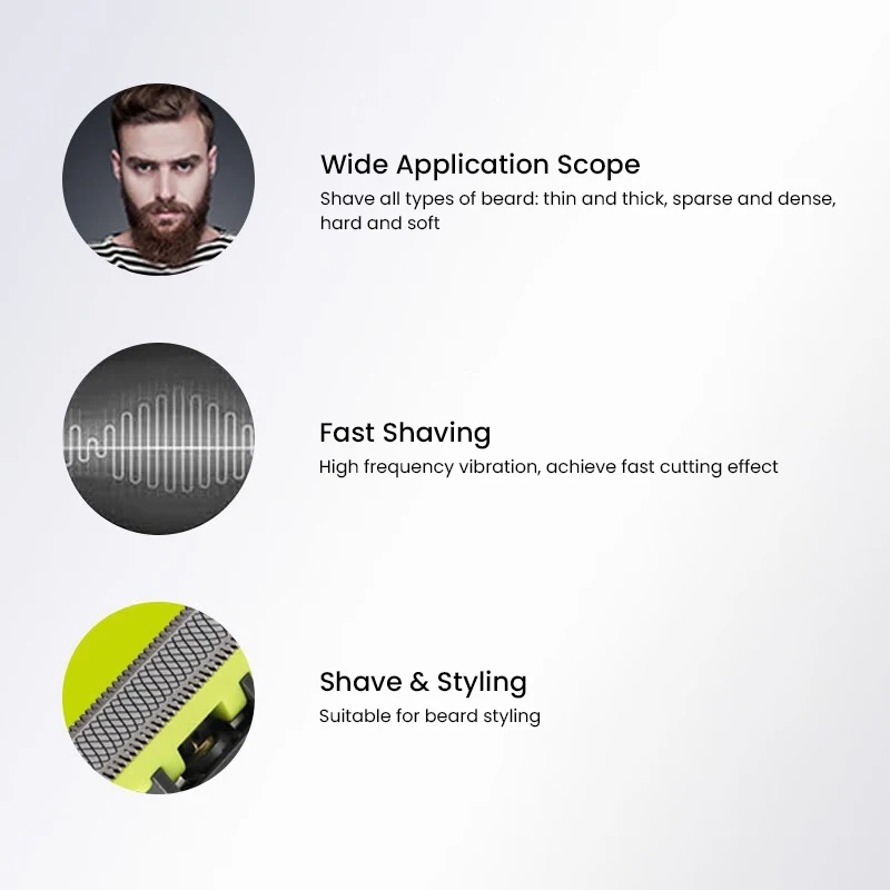 استبدال رأس الحلاقة Philips QP210 متوافق مع جميع ماكينات الحلاقة Philips Serieis One Blade & One Blade Pro