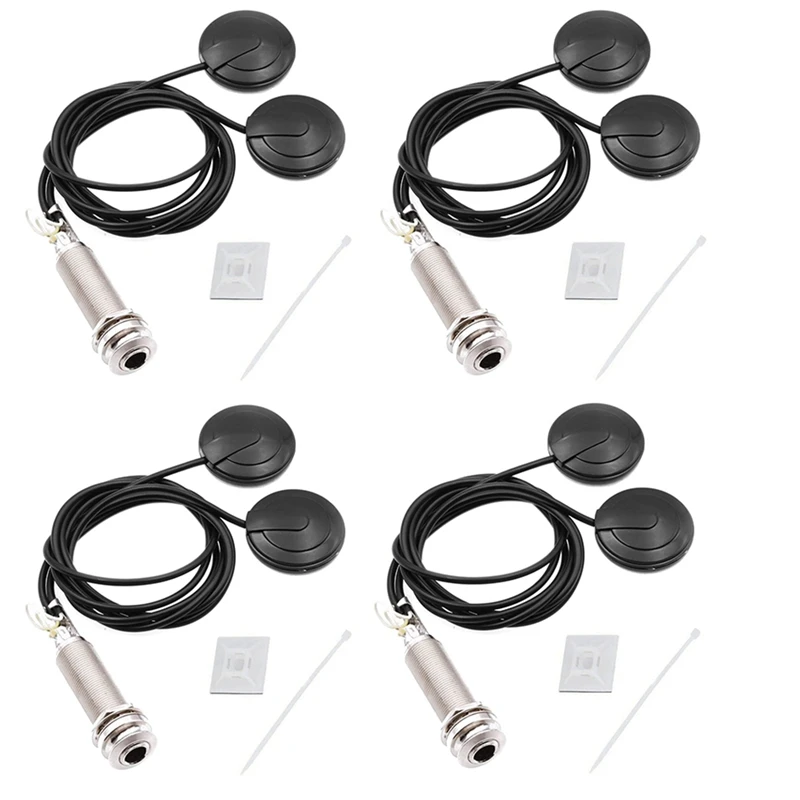 

4X Guitar Pickups Acoustic Electric Piezo Transducer Microphone Contact For Guitar Violin Ukulele Mandolin Banjo Cello